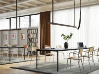 Chair with and without armrests in wood with chrome steel frame Skol Wood by Infiniti