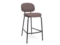 Round Fat Kitchen Stool with padded fabric seat and steel frame by Infiniti.