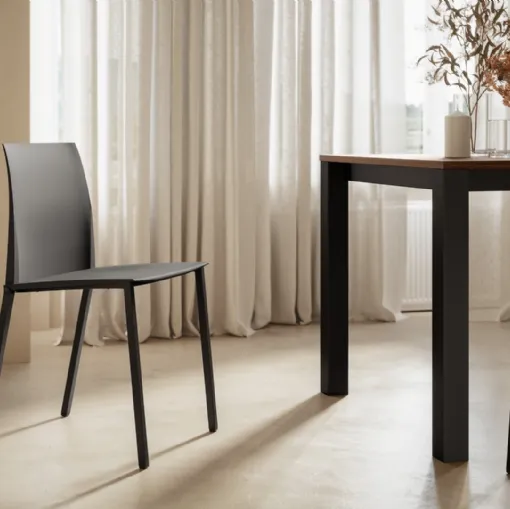 Zara chair with painted metal structure and polypropylene seat by Arredo3.