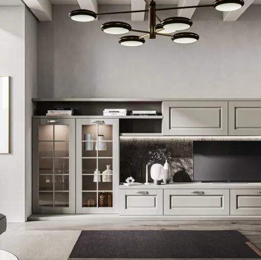 Living wall unit Asolo in solid ash wood by Arredo3.