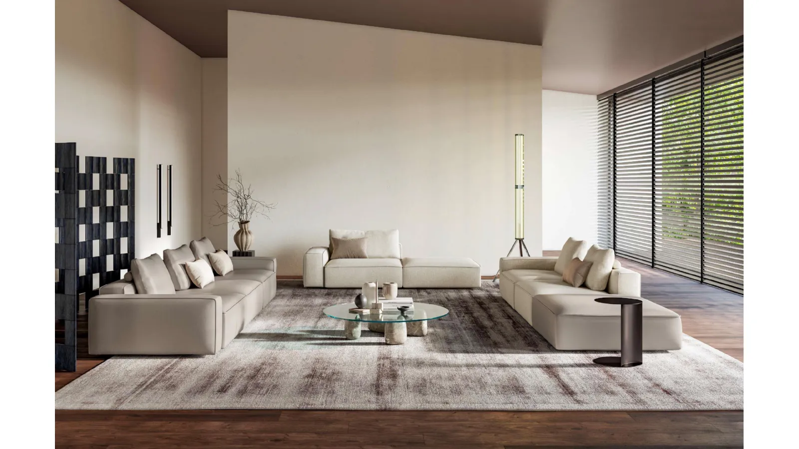 Linear fabric sofa Adam by Le Comfort