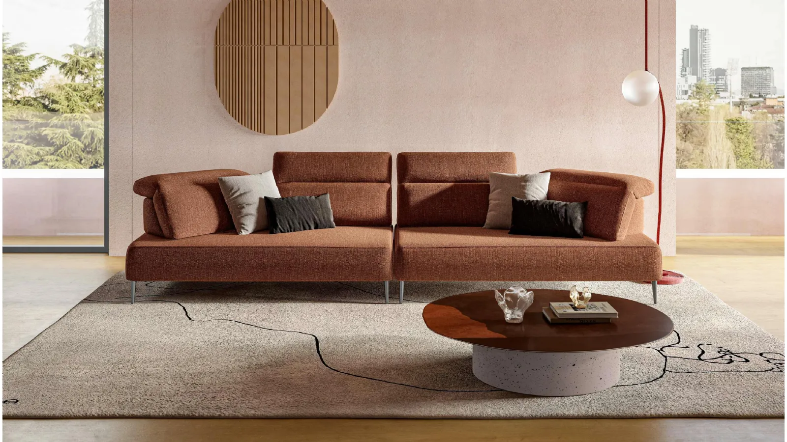 Linear sofa by Le Comfort Ace