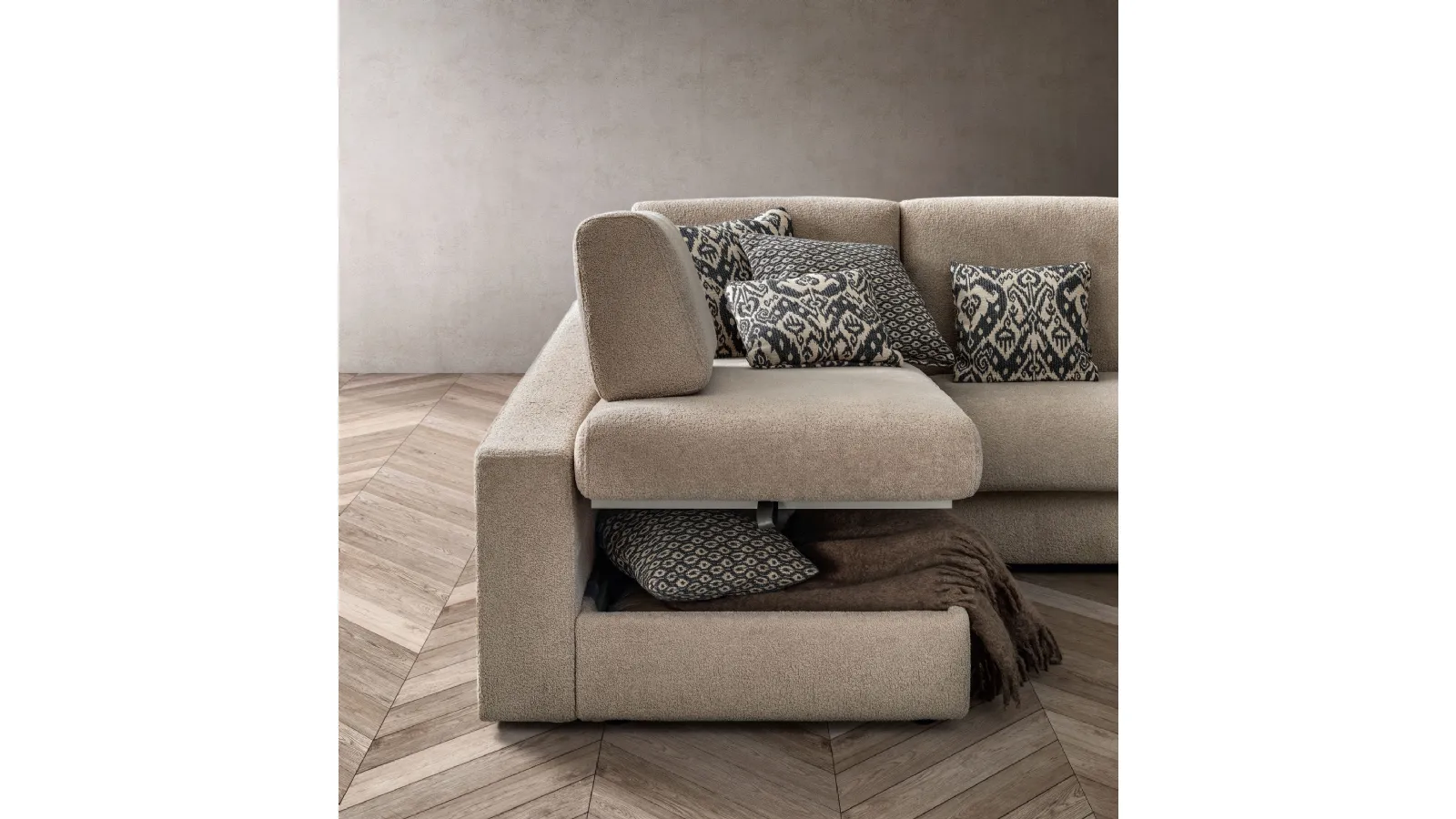 Sofabed with storage peninsula Cliff by Samoa.