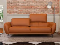 Daiquiri linear leather sofa by Nicoletti Home