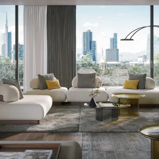 Modular sofa with peninsula Domus by Tonin Casa