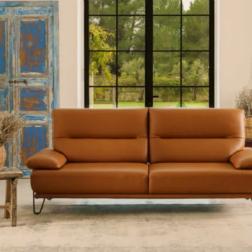 Folk Leather Sofa by Nicoletti Home.