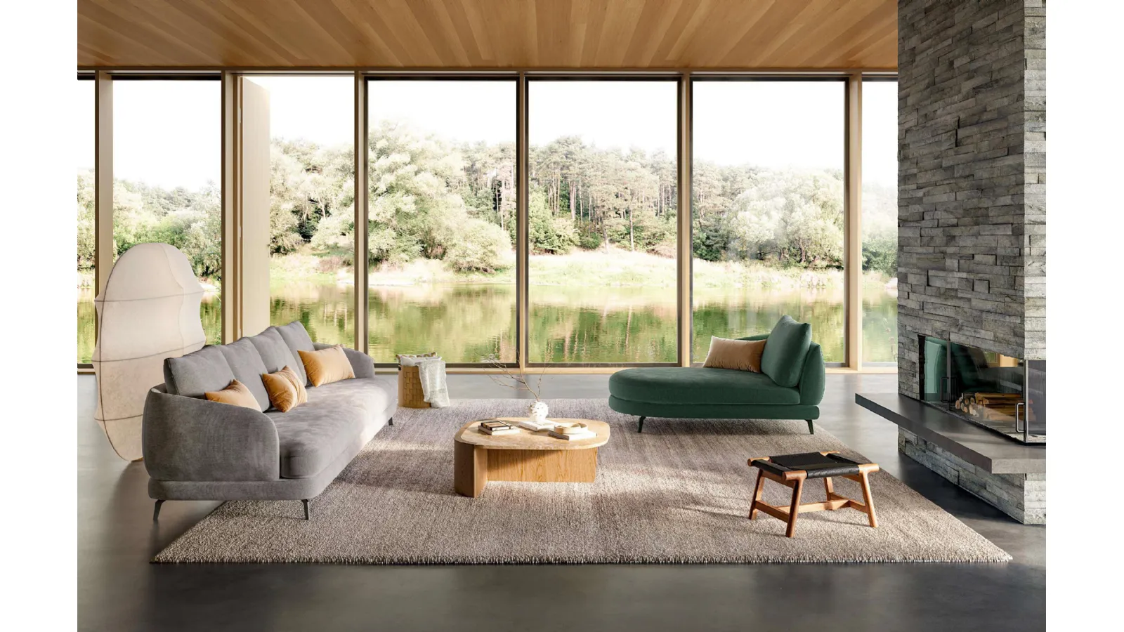 Jand fabric living room by Le Comfort