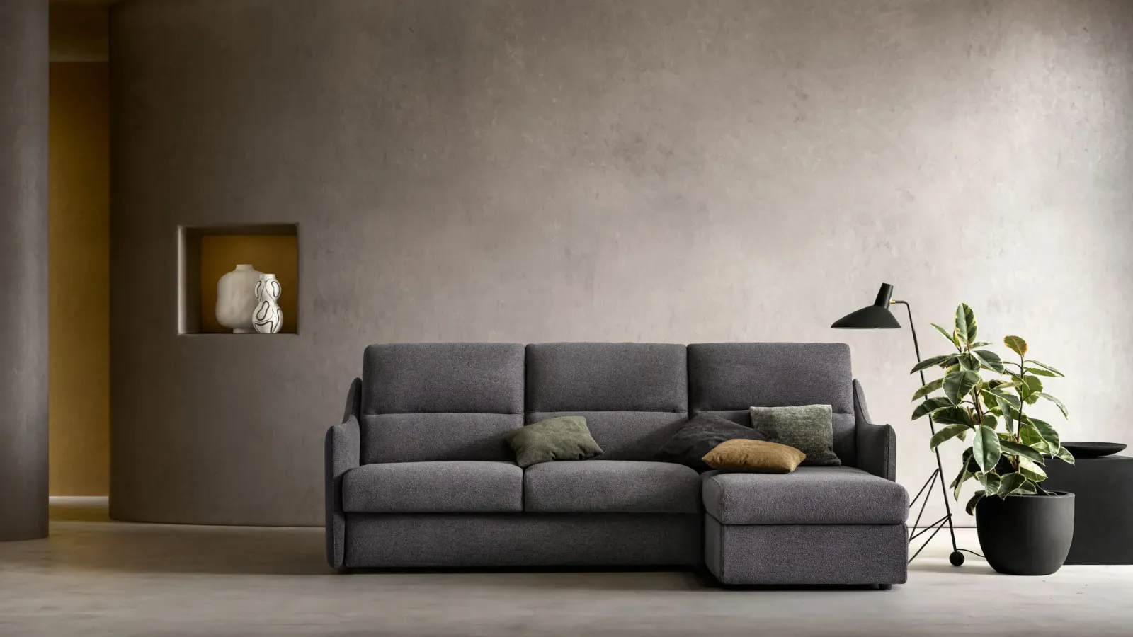 Logan sofa bed with chaise by Samoa.