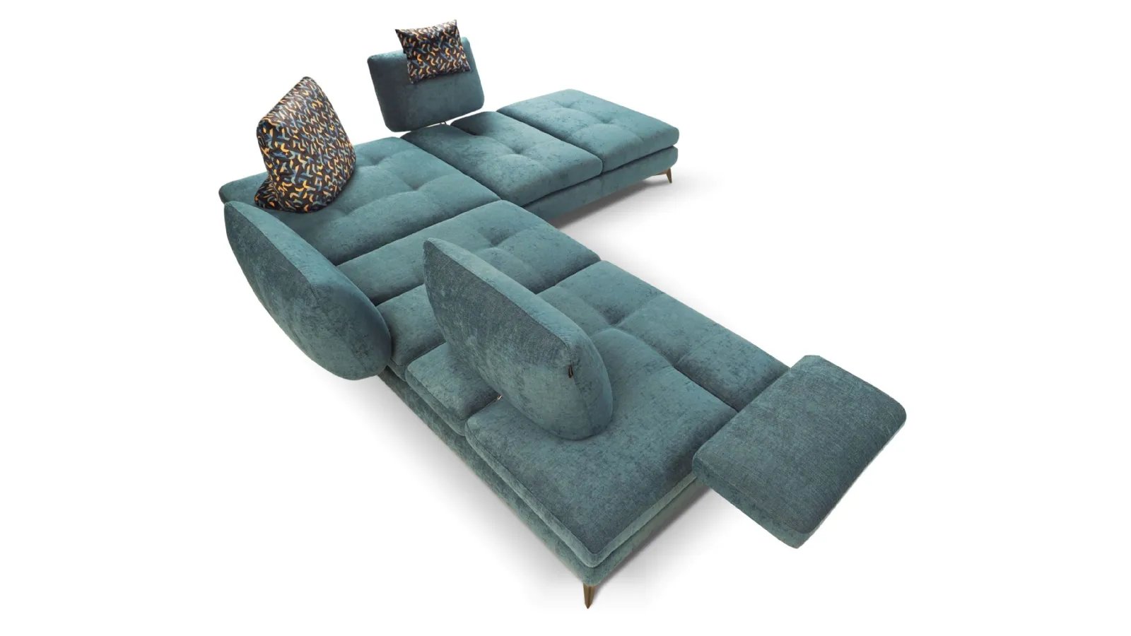 Luna fabric sectional sofa by Nicoletti Home