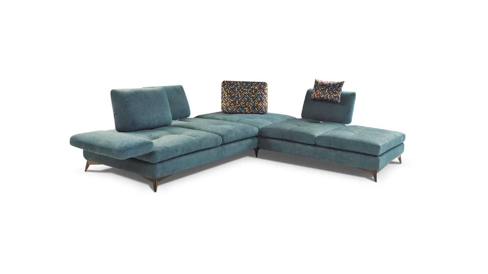 L-shaped sofa in Luna fabric by Nicoletti Home