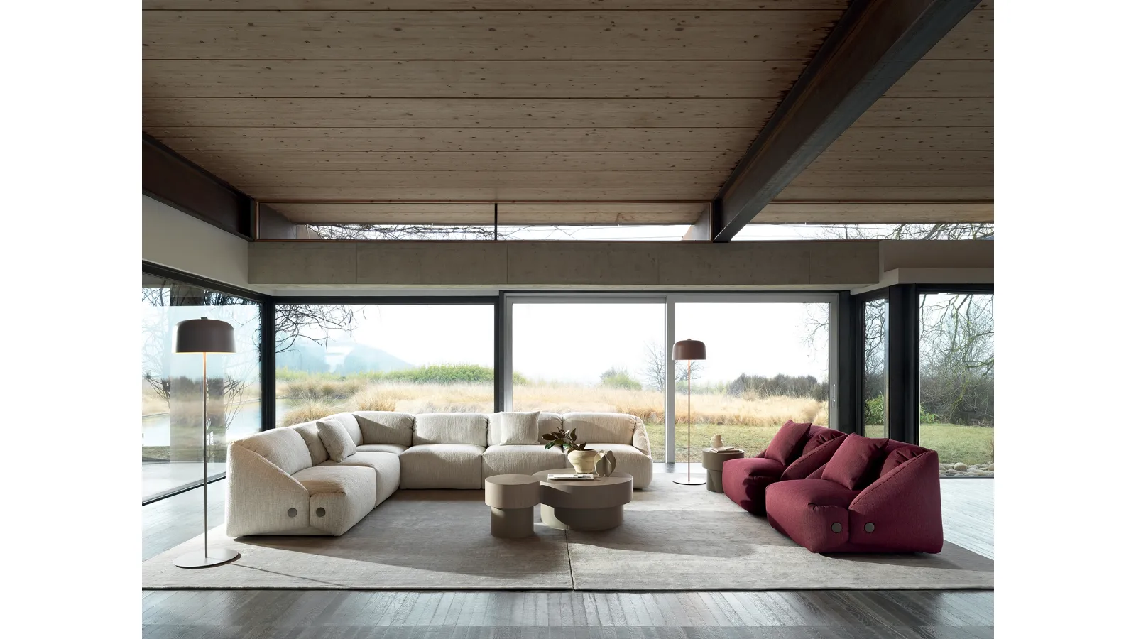 Corner sofa in Mellville fabric by Ditre Italia