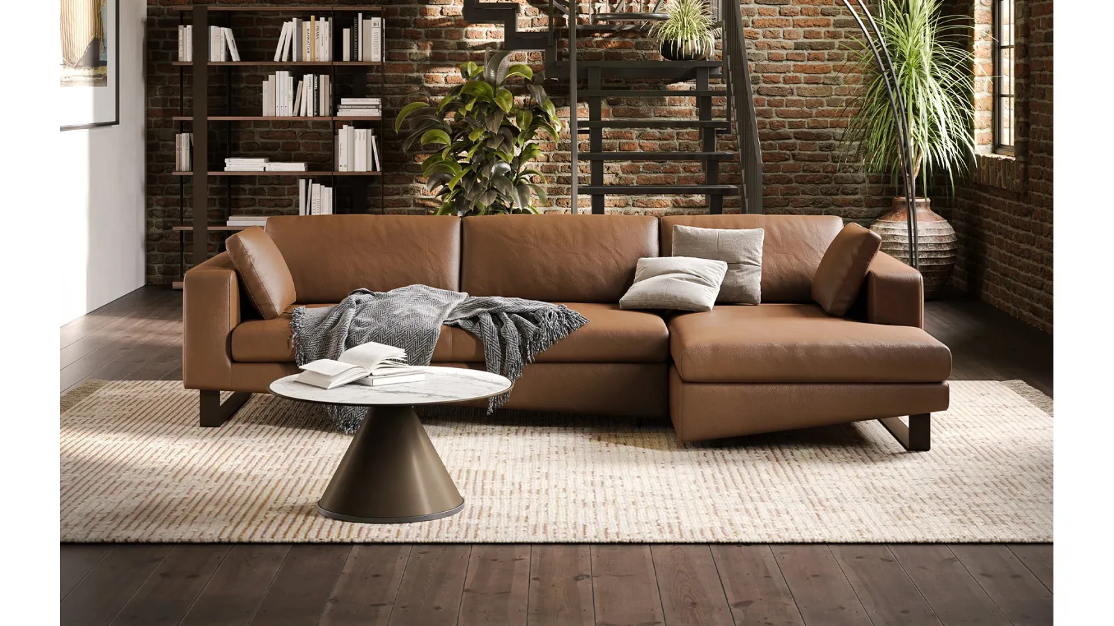 Sofa with peninsula Montecarlo by Tonin Casa