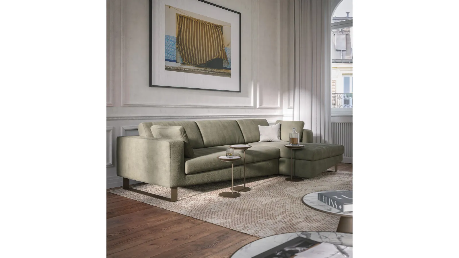 Sofa with peninsula Montecarlo by Tonin Casa