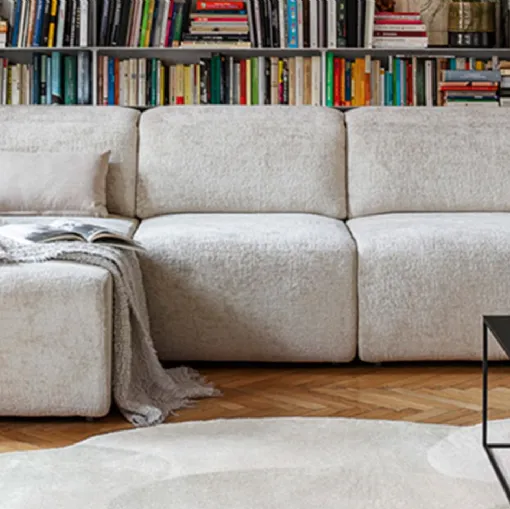 Sofa with peninsula Pandora by Calligaris