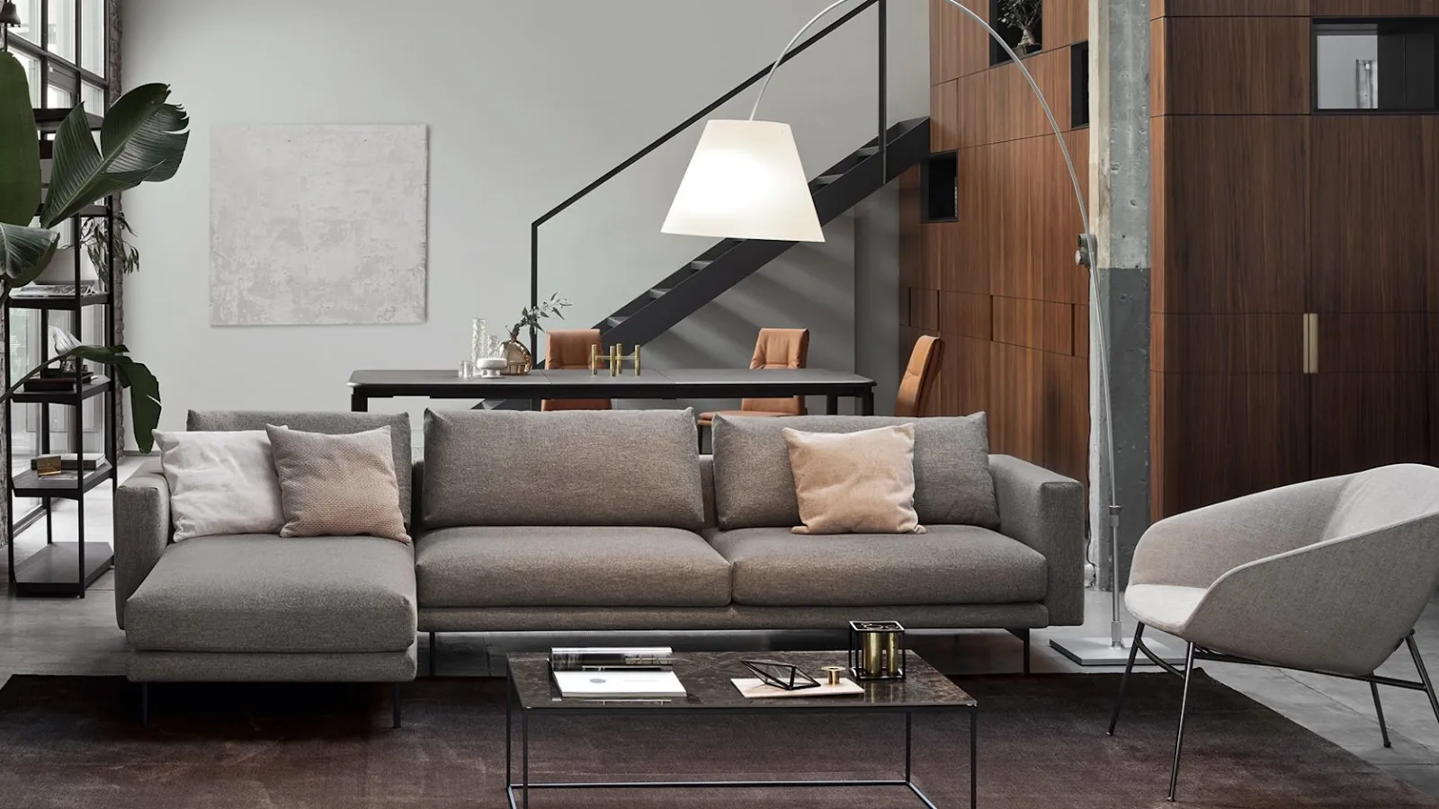 Sofa with peninsula Rod by Calligaris
