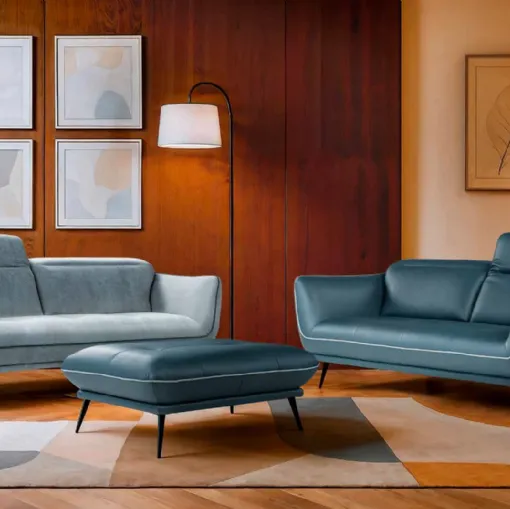 Nicoletti Home's leather and fabric Spritz sofa