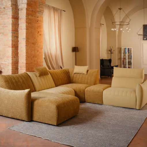Fabric sofa with a Sun peninsula by Nicoletti Home