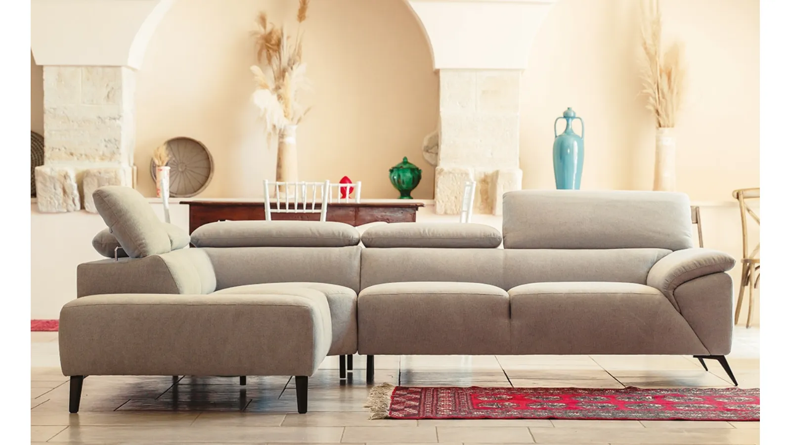 Tesla fabric corner sofa by Nicoletti Home