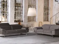 Zuma living room sofa in leather and fabric by Nicoletti Home
