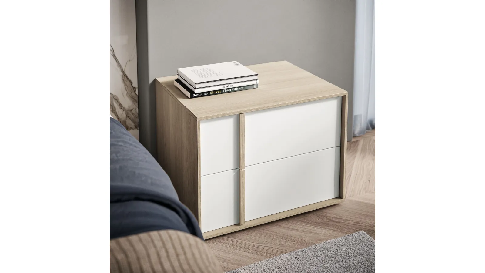 Bedside table Alfa New by Spagnol Mobili
