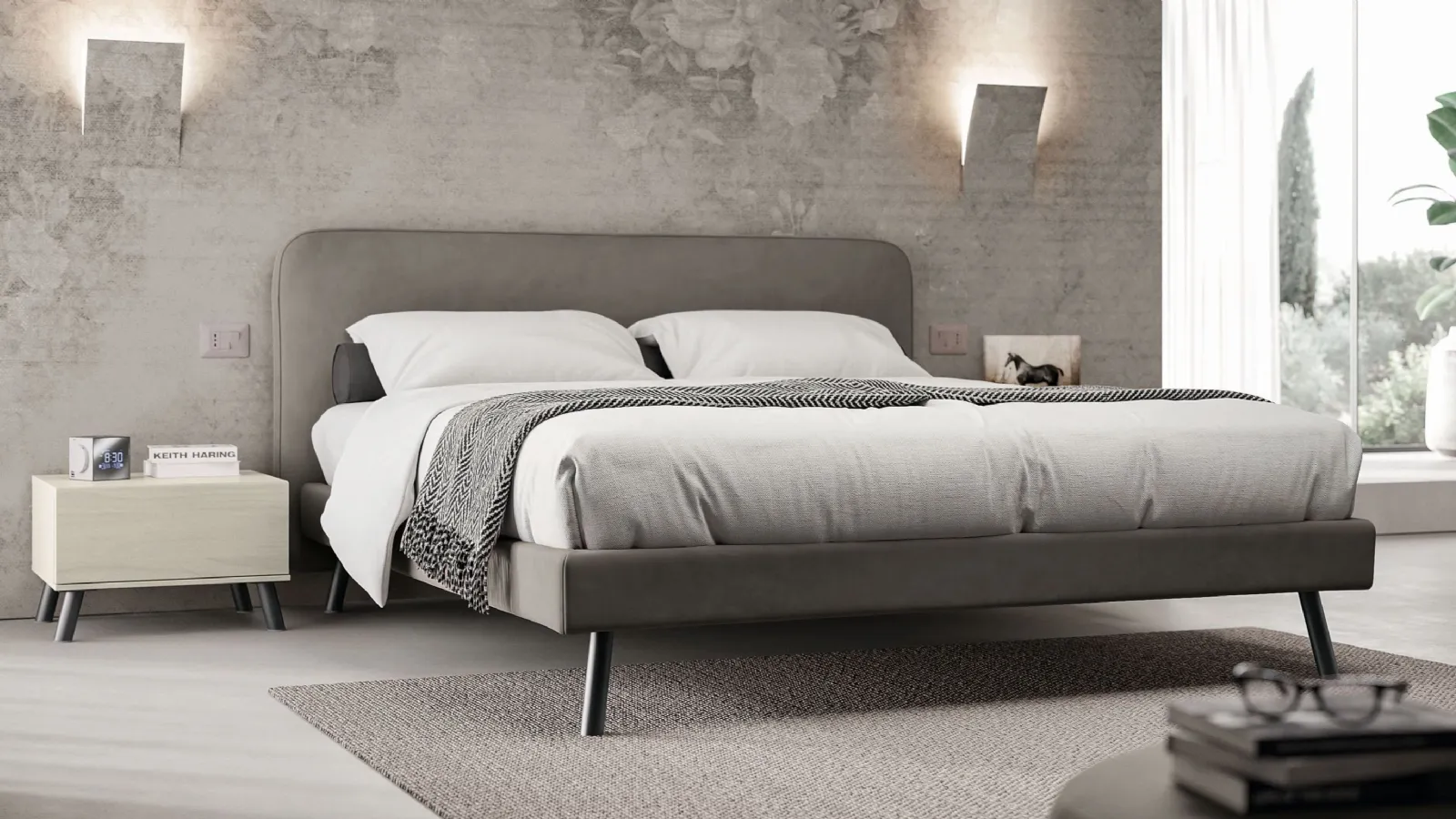 Cross bedside table by Spagnol Mobili