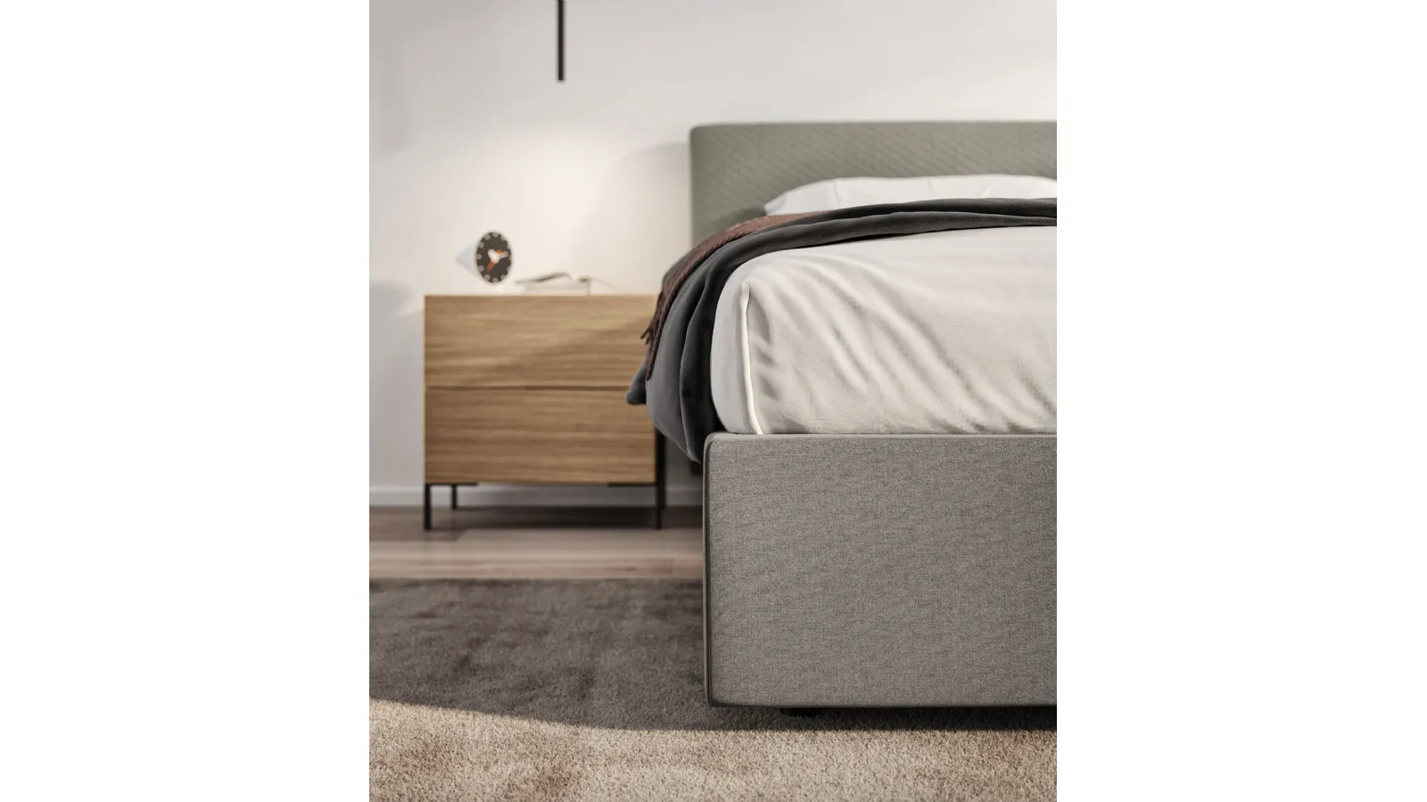 Bedside table in knotted oak Velvet by Spagnol Mobili