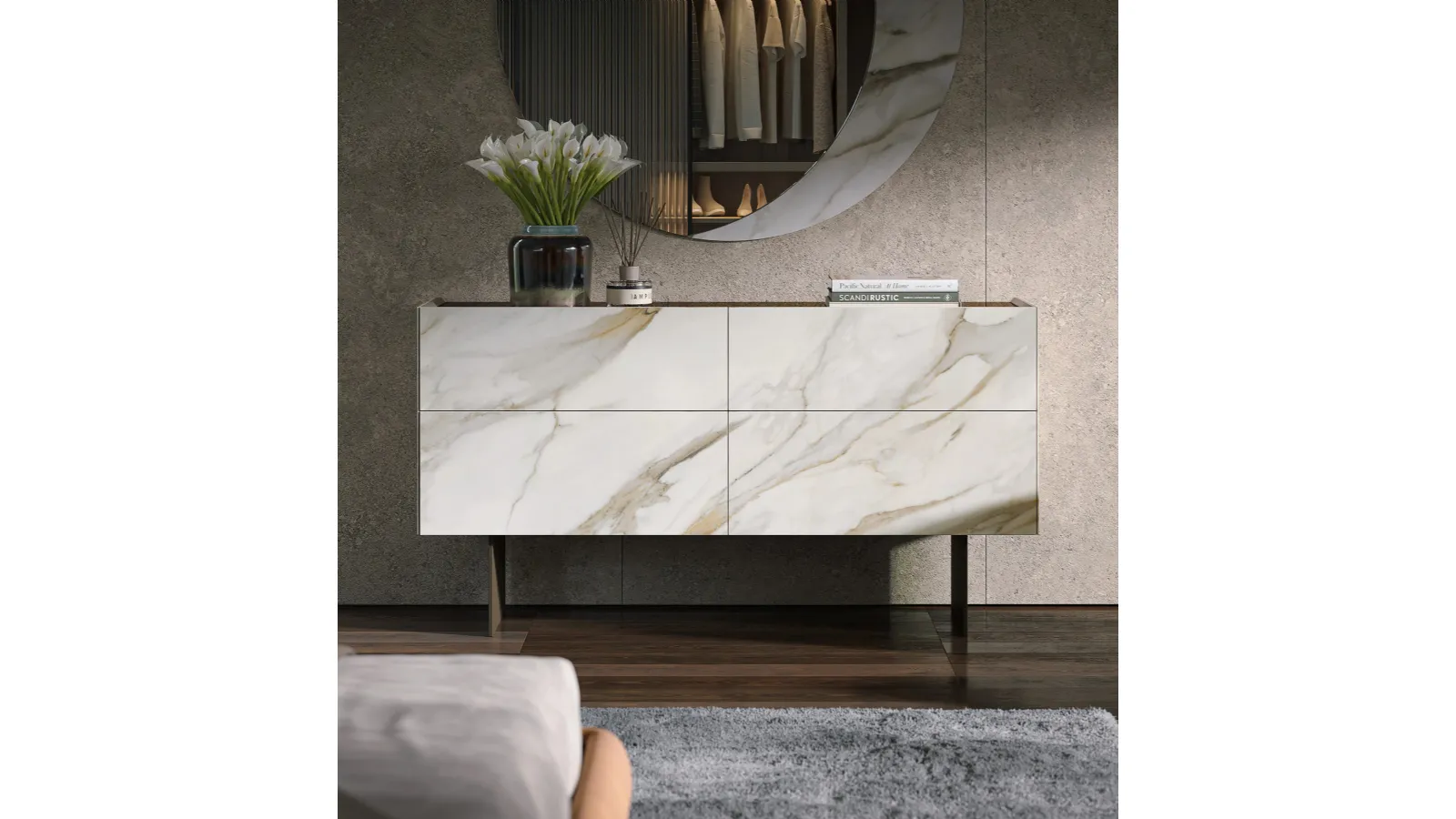 Cristalia glass printed dresser by Tonin Casa