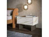 Cristalia bedside table in printed glass by Tonin Casa