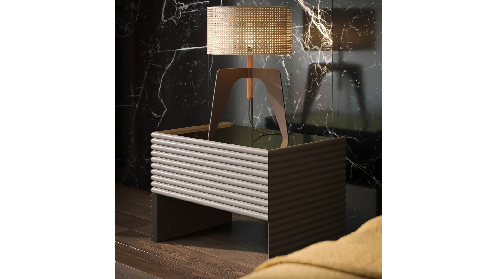 Patsy lacquered wooden bedside table by Tonin Casa
