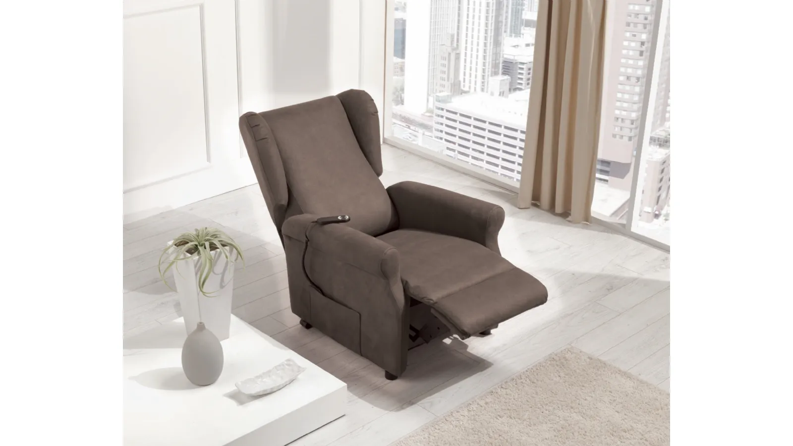 Relax armchair with Edward powered lift mechanism by Nicoletti Home