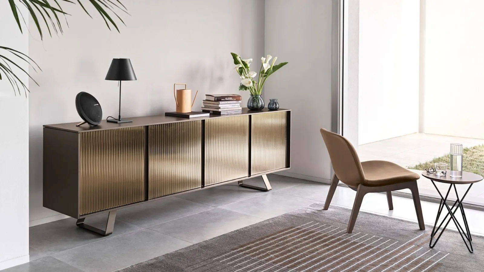 Mirrored glass highboard Secret by Calligaris