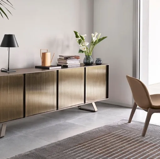 Mirrored glass highboard Secret by Calligaris