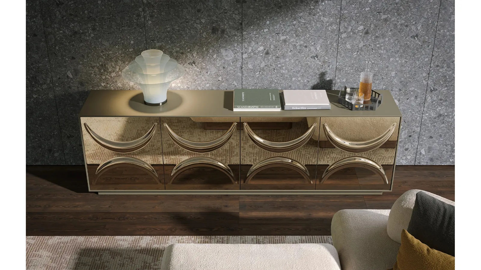 Sideboard with mirrored doors Selene by Tonin Casa