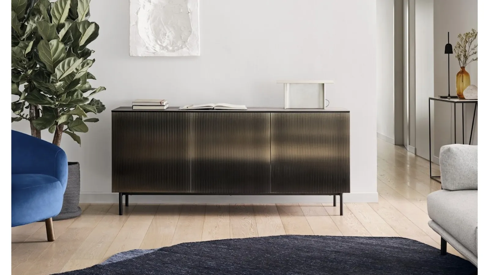 Vertical glass sideboard by Calligaris