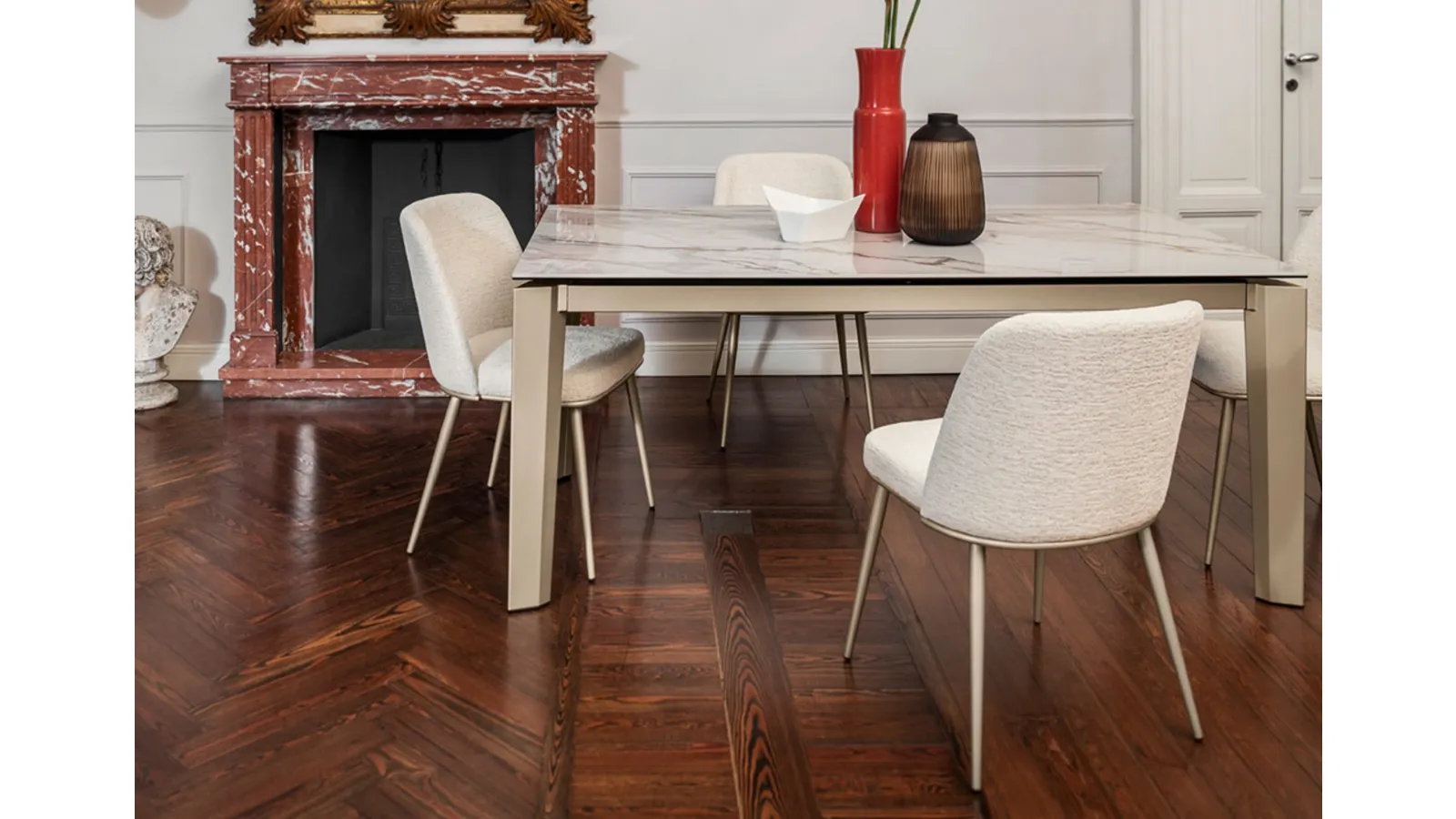 Delta ceramic table by Calligaris