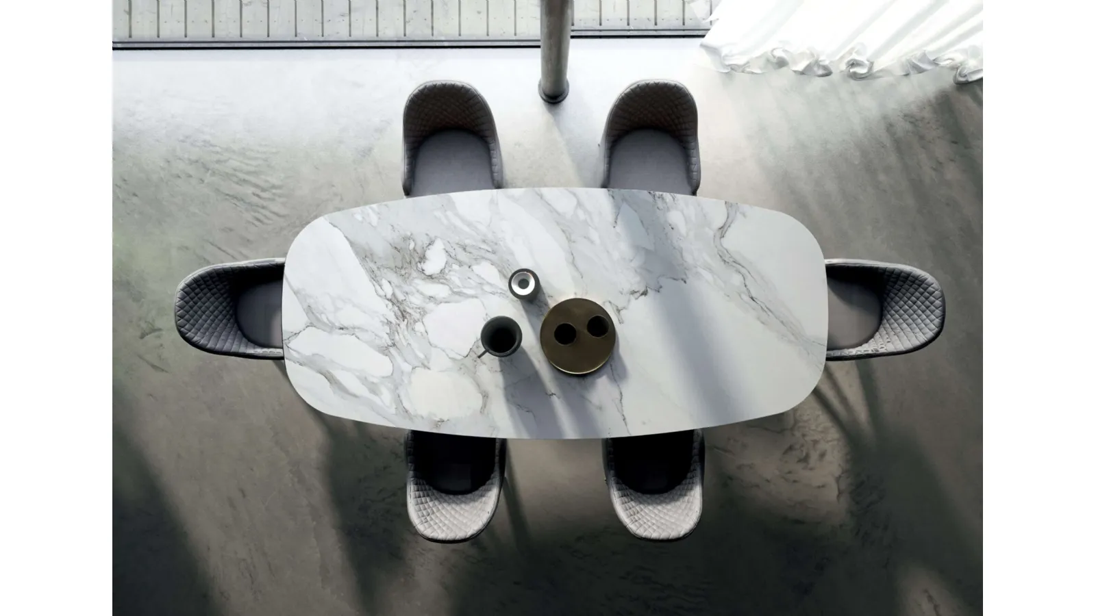 Fil8 Fixed Ceramic Table by Ozzio