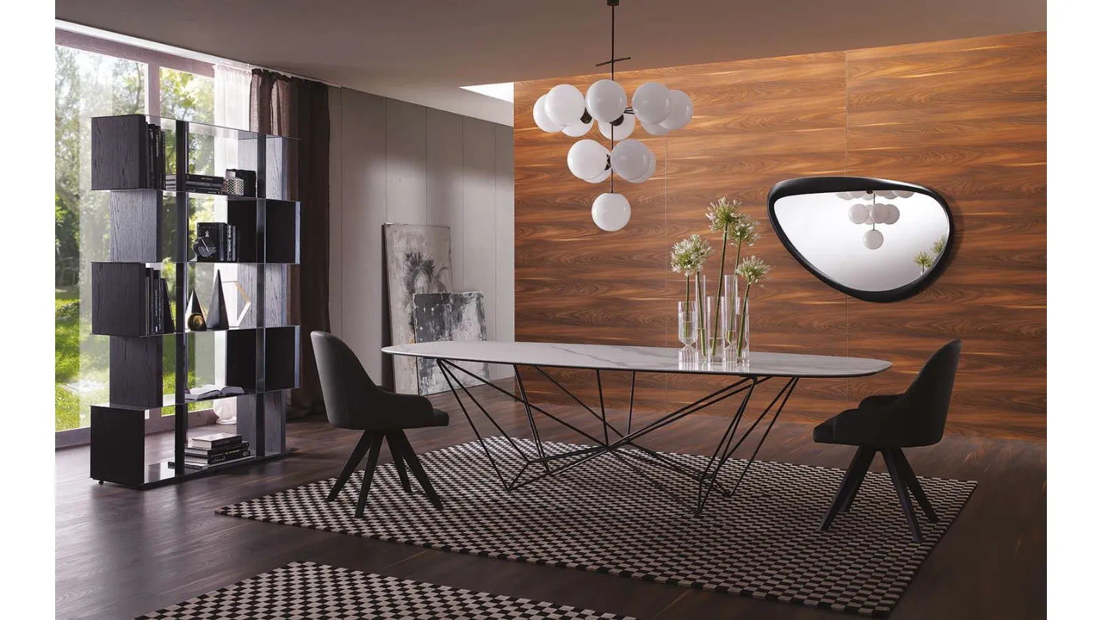 Fixed ceramic Fil8 table by Ozzio