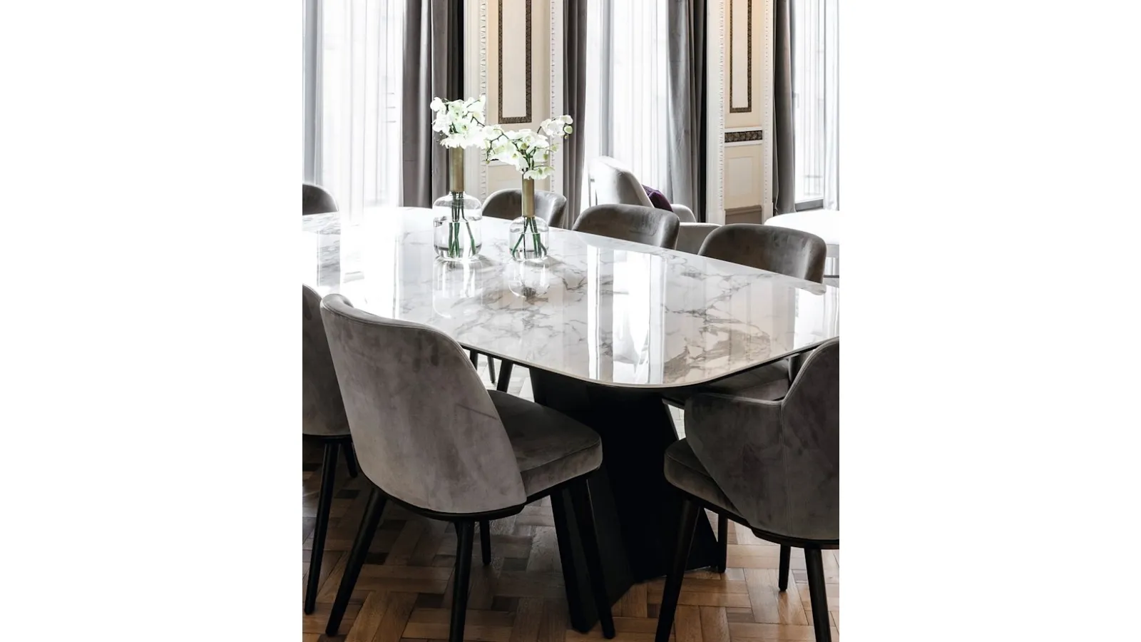 Icaro fixed table in ceramic by Calligaris
