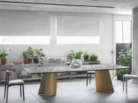 Maggese Table in Palladio Moro marble by Miniforms