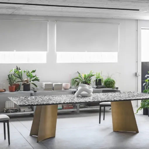 Maggese Table in Palladio Moro marble by Miniforms