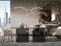 Glass table Millerighe by Tonin Casa