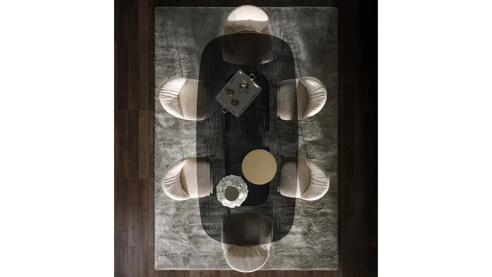 Glass table Millerighe by Tonin Casa