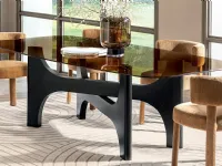 Nogu glass table by Calligaris