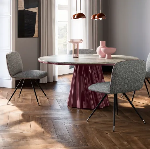 Onda table with marble top by Pianca
