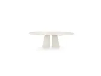 Oval Pillar table in marble and cement by Ditre Italia.