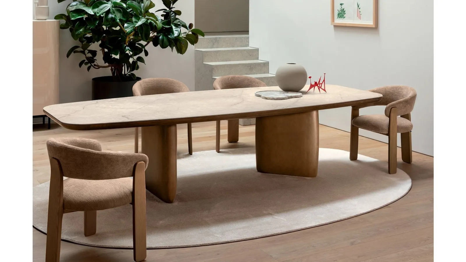 Riverstone ceramic table by Calligaris