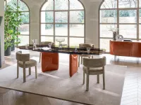 Calligaris Riverstone extendable glass table