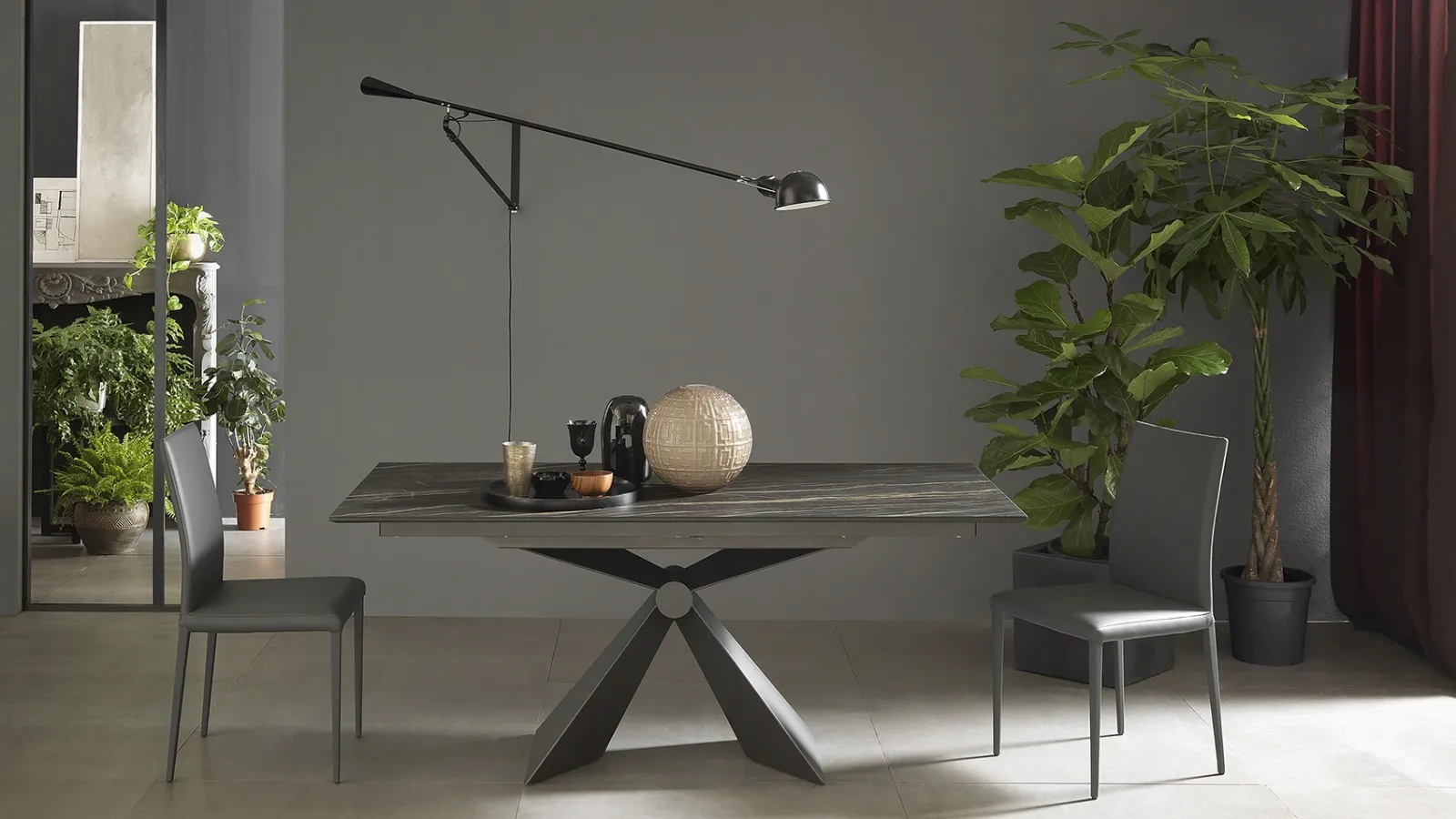 Extendable table with ceramic top Sintesi by Altacom