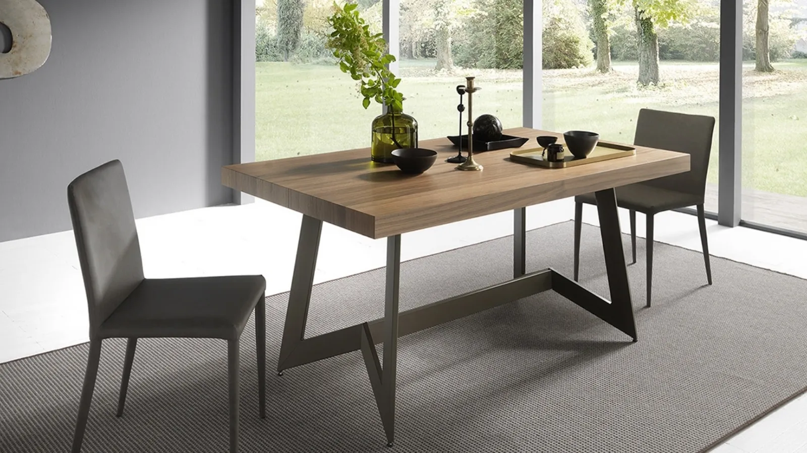 Extendable table with wooden top Sipario by Altacom