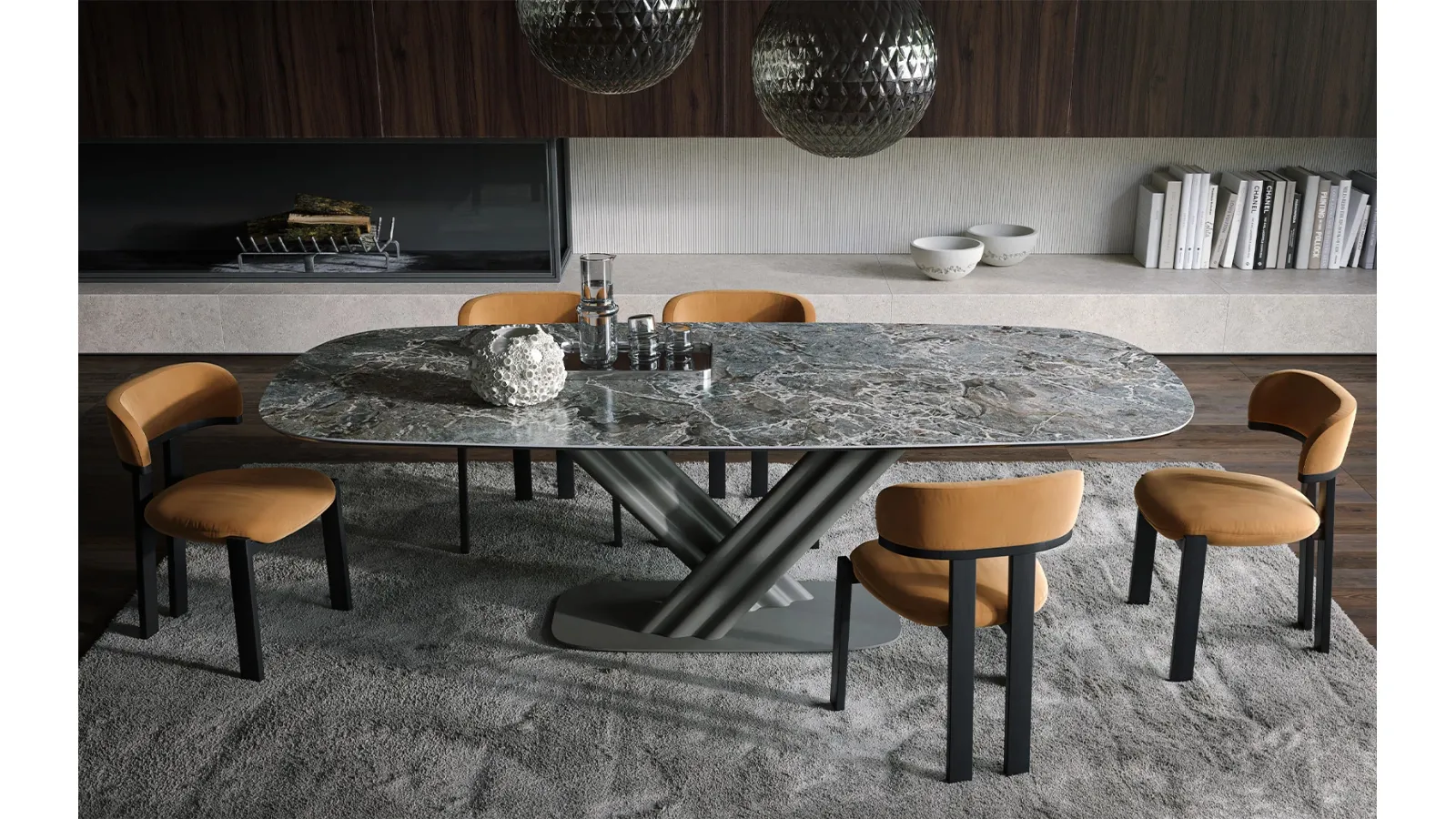 Curtain Table in ceramic by Tonin Casa